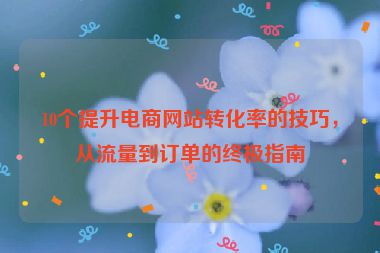 10个提升电商网站转化率的技巧，从流量到订单的终极指南