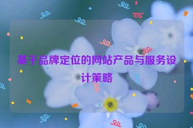 基于品牌定位的网站产品与服务设计策略