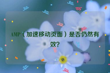 AMP（加速移动页面）是否仍然有效？