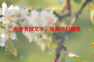 避免大段文字，提高可扫描性