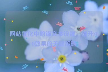 网站优化中的锚文本设置，提升SEO效果的关键策略