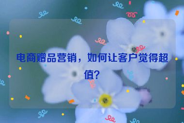 电商赠品营销，如何让客户觉得超值？