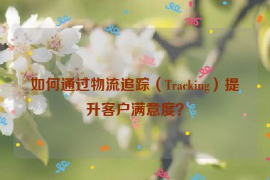 如何通过物流追踪（Tracking）提升客户满意度？