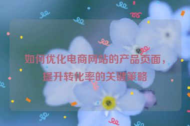 如何优化电商网站的产品页面，提升转化率的关键策略