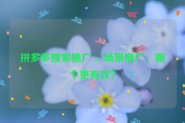 拼多多搜索推广 vs 场景推广，哪个更有效？