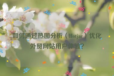 如何通过热图分析（Hotjar）优化外贸网站用户体验？