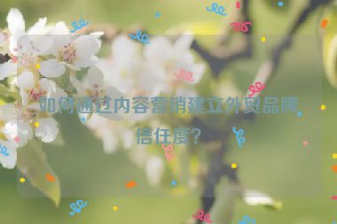 如何通过内容营销建立外贸品牌信任度？