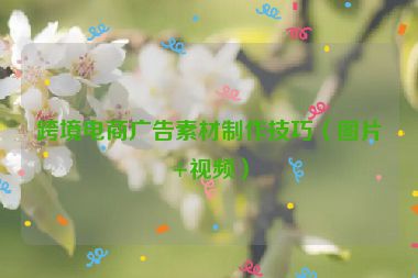 跨境电商广告素材制作技巧（图片+视频）