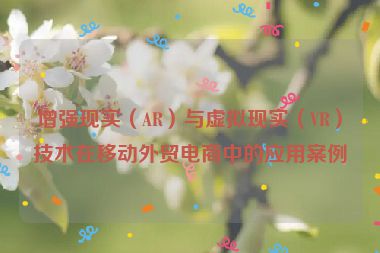 增强现实（AR）与虚拟现实（VR）技术在移动外贸电商中的应用案例