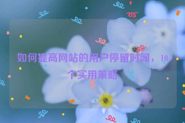 如何提高网站的用户停留时间，10个实用策略