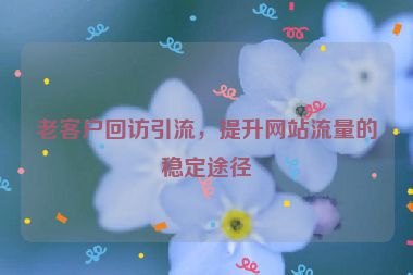 老客户回访引流，提升网站流量的稳定途径