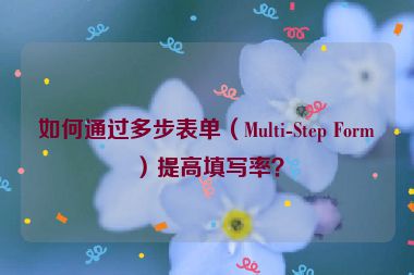 如何通过多步表单（Multi-Step Form）提高填写率？