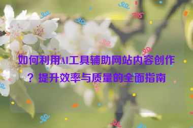 如何利用AI工具辅助网站内容创作？提升效率与质量的全面指南