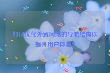 如何优化外贸网站的导航结构以提升用户体验？