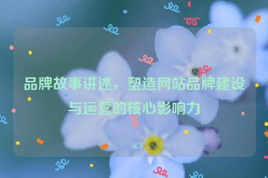 品牌故事讲述，塑造网站品牌建设与运营的核心影响力