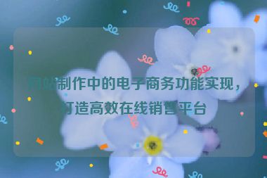 网站制作中的电子商务功能实现，打造高效在线销售平台
