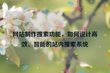 网站制作搜索功能，如何设计高效、智能的站内搜索系统