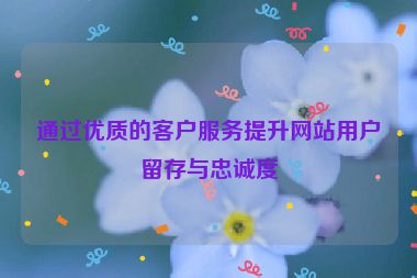 通过优质的客户服务提升网站用户留存与忠诚度