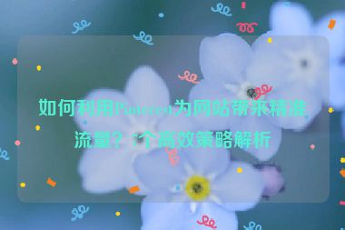 如何利用Pinterest为网站带来精准流量？7个高效策略解析