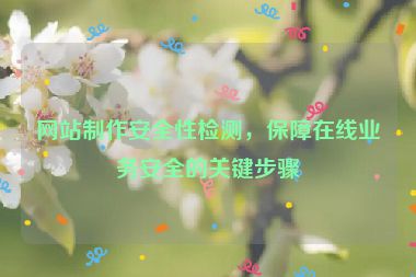 网站制作安全性检测，保障在线业务安全的关键步骤